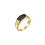 ENAMEL SIGNET RING (Black)