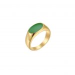 ENAMEL SIGNET RING (Green)