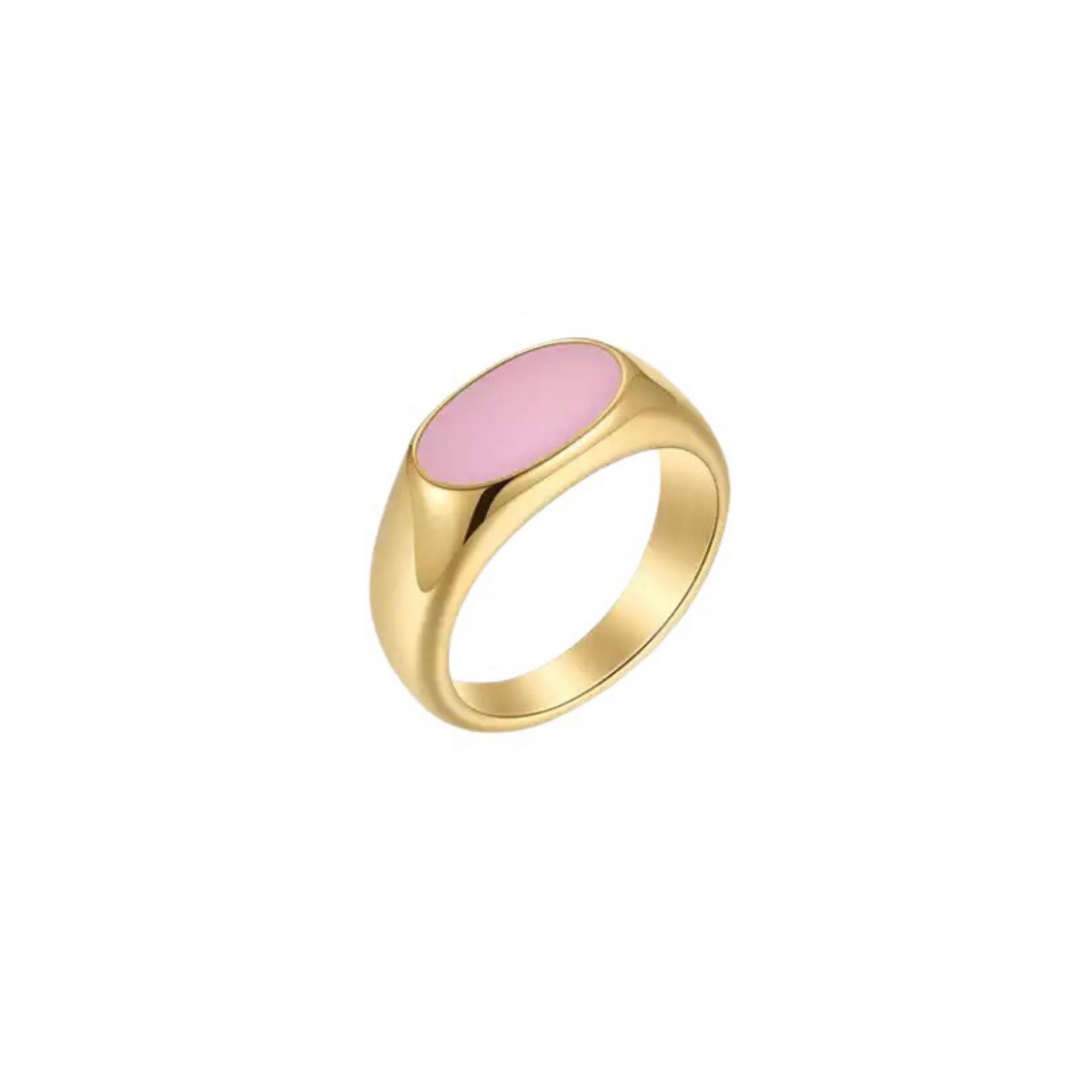 IMG_2372 ENAMEL SIGNET RING (Pink) - Image 1